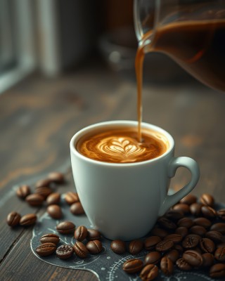 functional coffee brew being poured into a mug