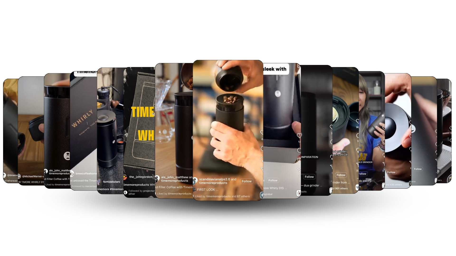 Screenshots of Timemore Whirly social media reviews